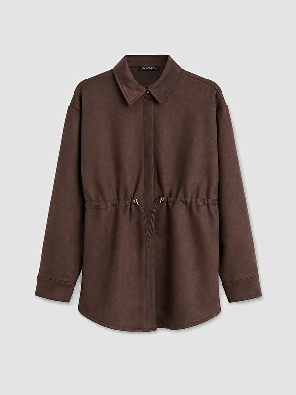 LCW Modest Süet Görünümlü Oversize Kadın Sweatshirt Tunik