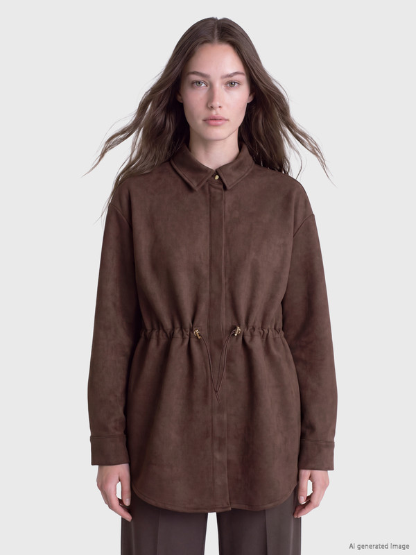 LCW Modest Süet Görünümlü Oversize Kadın Sweatshirt Tunik