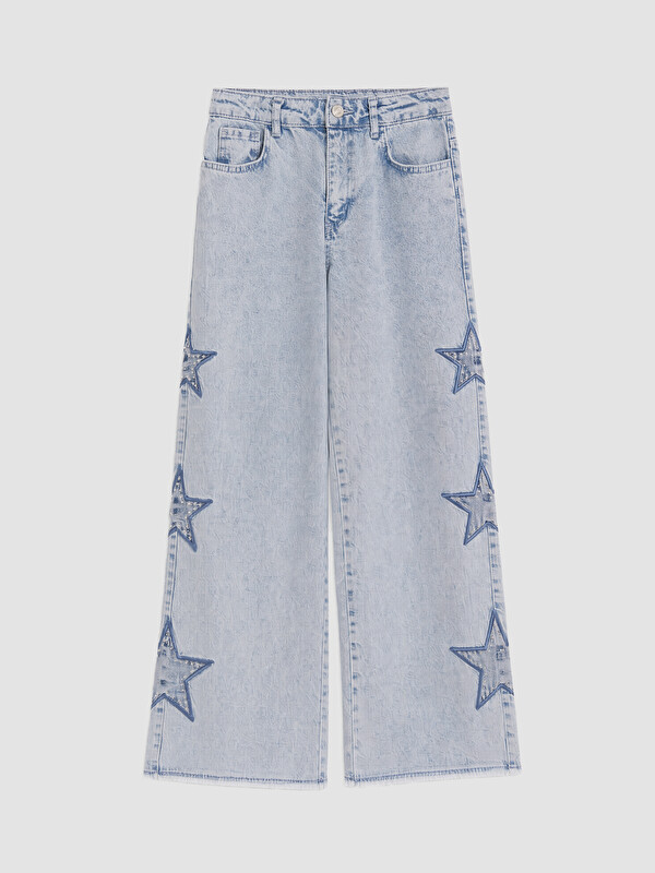 LCW Kids Wideleg Rhinestone Embellished Girls' Jeans