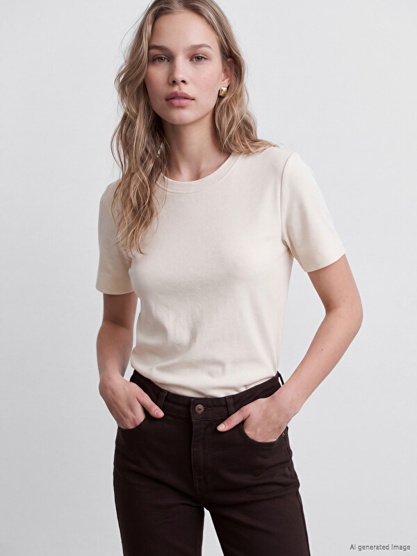 LCW Vision Crew Neck %100 Cotton Women's T-Shirt