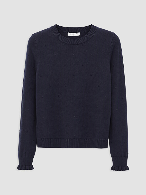 LCW Comfort Crew Neck Embroidered Women's Knitwear Sweater
