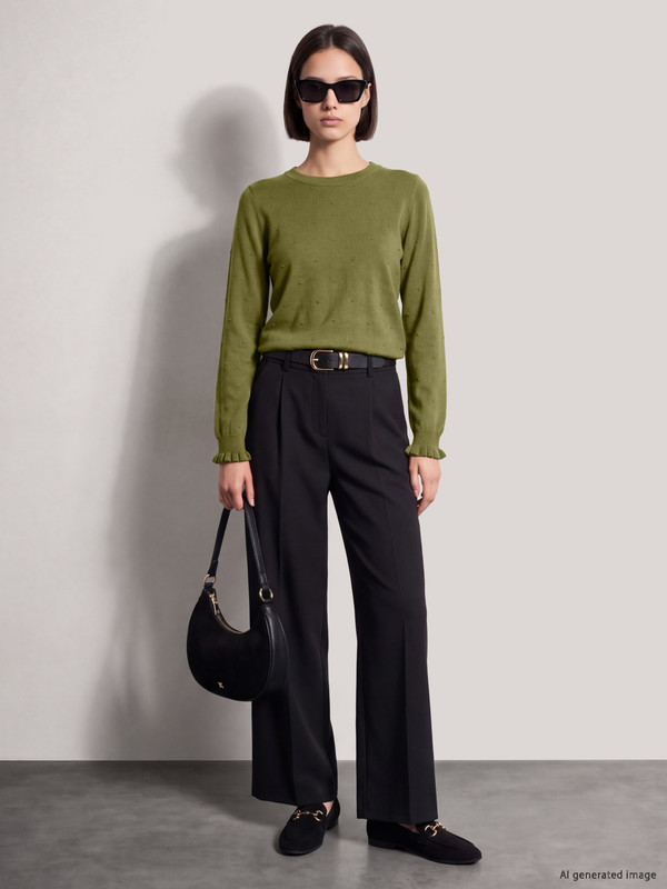LCW Comfort Crew Neck Embroidered Women's Knitwear Sweater
