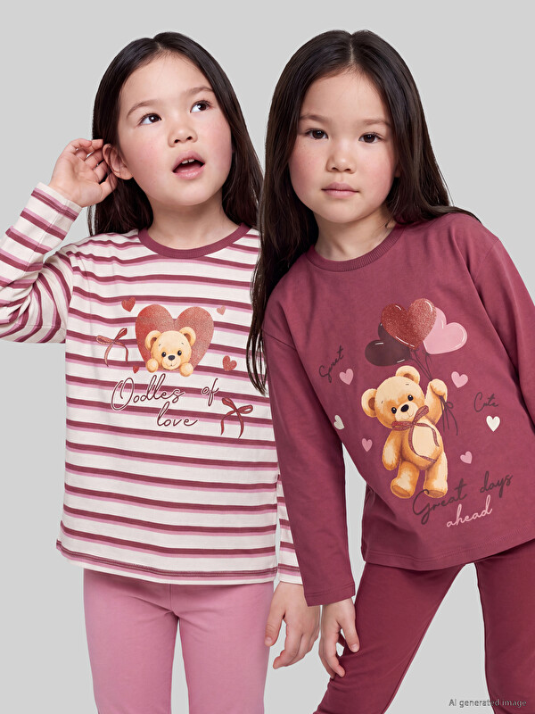 LCW Kids Crew Neck Printed Girls' T-shirt