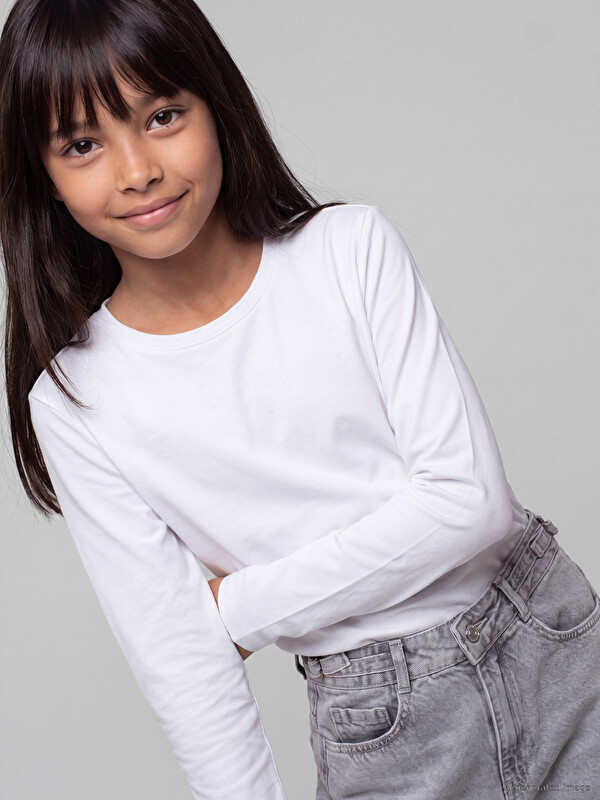 LCW Kids Bisiklet Yaka Kız Çocuk Tişört