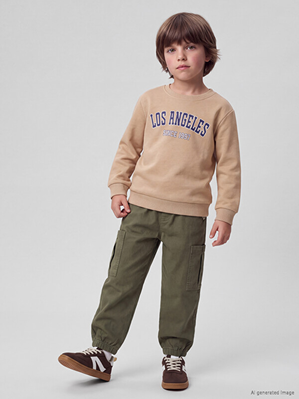 LCW Kids Pantaloni Jogger Cargo Gabardină Băieți
