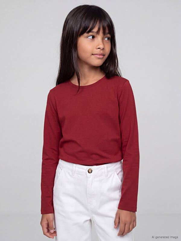 LCW Kids Bisiklet Yaka Kız Çocuk Tişört