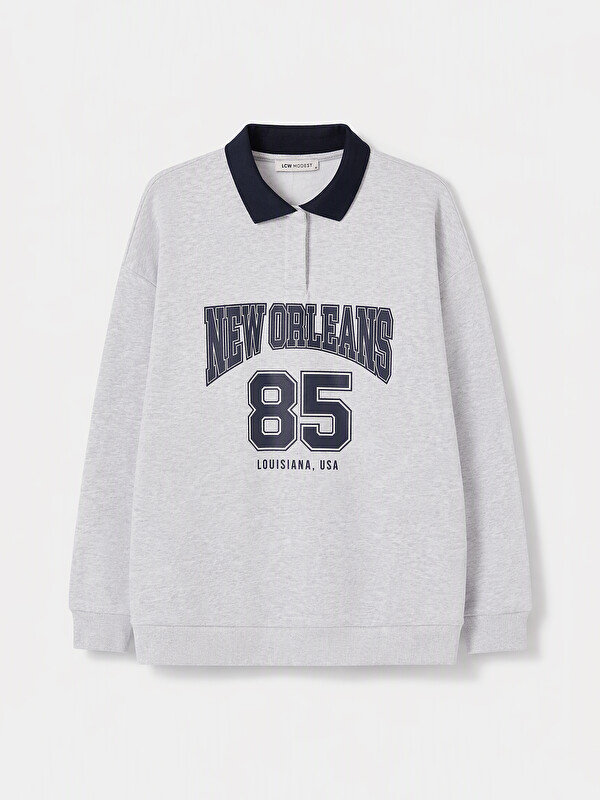 LCW Modest Baskılı Kadın Kalın Sweatshirt Tunik