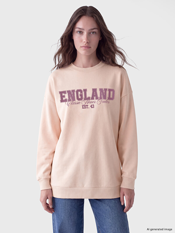 LCW Modest Woman Pink Sweatshirt Tunic