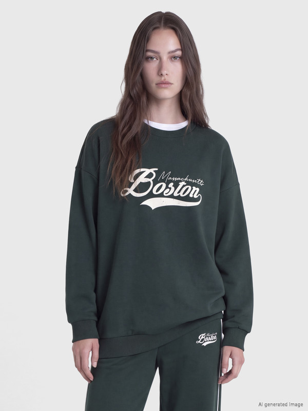 LCW Modest Printed Women's Thick Sweatshirt Tunic