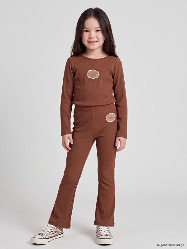 LCW Kids Embroidered Flare Girls' Leggings