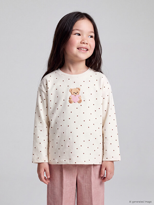 LCW Kids Crew Neck Printed Girls' T-Shirt