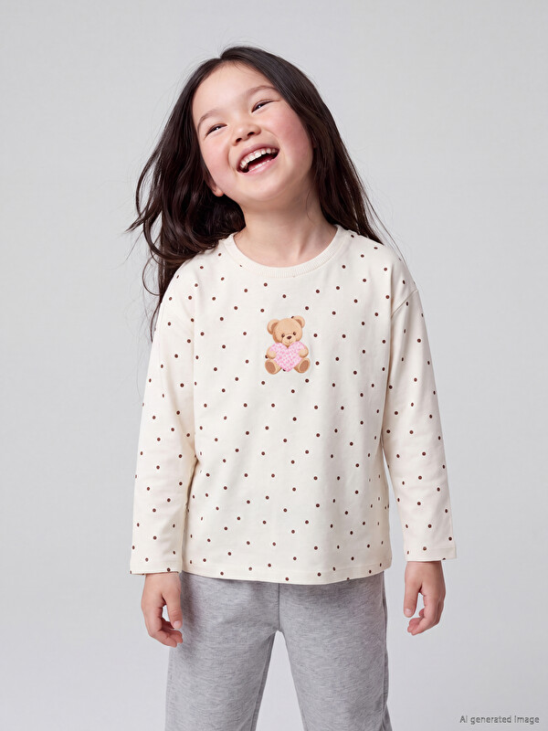 LCW Kids Crew Neck Printed Girls' T-Shirt