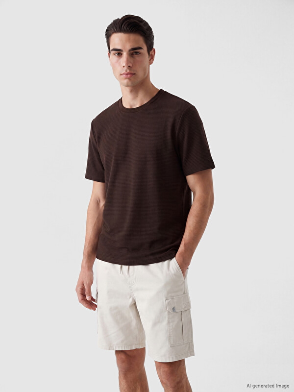 LC WAIKIKI Crew Neck Textured Men's T-Shirt