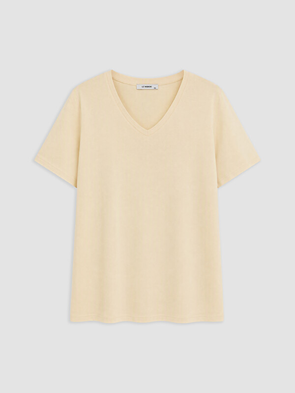 LCWAIKIKI Curve Plus Size %100 Cotton Women's T-Shirt