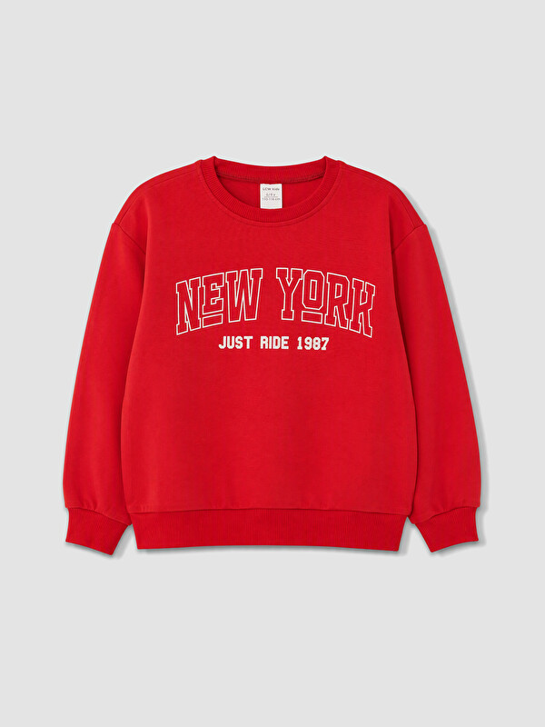 LCW Kids NYC Baskılı Erkek Çocuk Sweatshirt