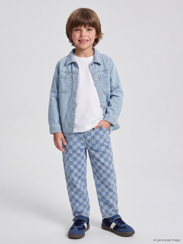 LCW Kids Baggy Fit Plaid Boys' Jeans