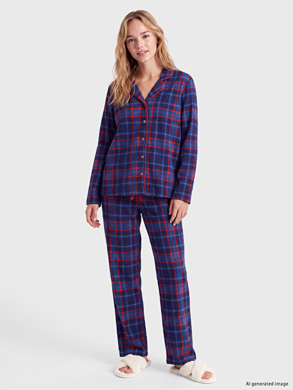 LCW Young Gömlek Yaka Ekose Kadın Pijama Takımı