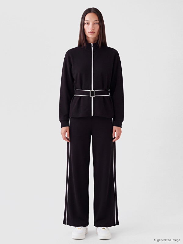 LCW EVERYDAY Soft Touch Striped Women's Sweatpants