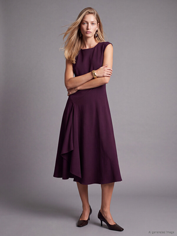 LCW Vision Crew Neck Frilled Dress