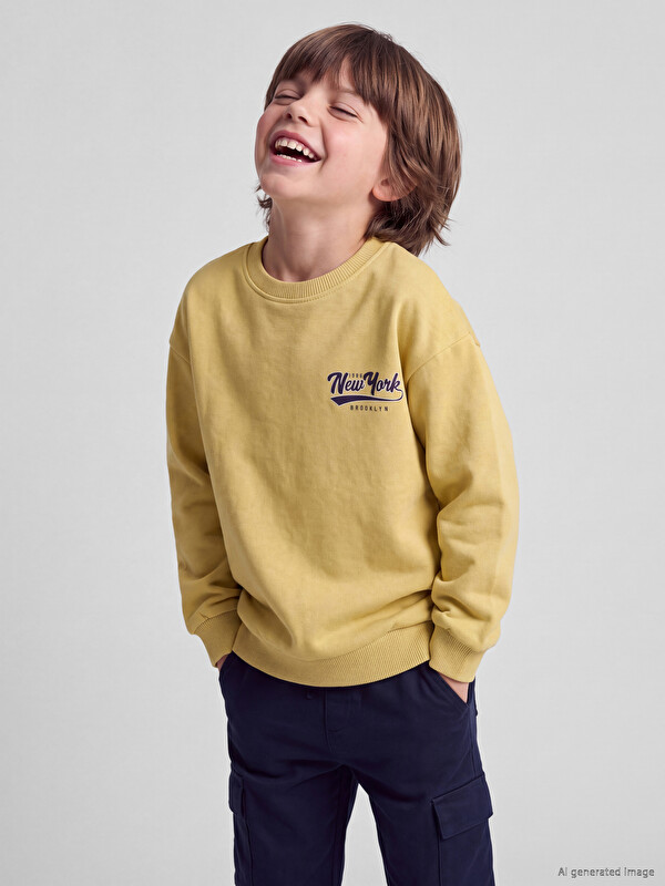 LCW Kids Baskılı Erkek Çocuk Sweatshirt