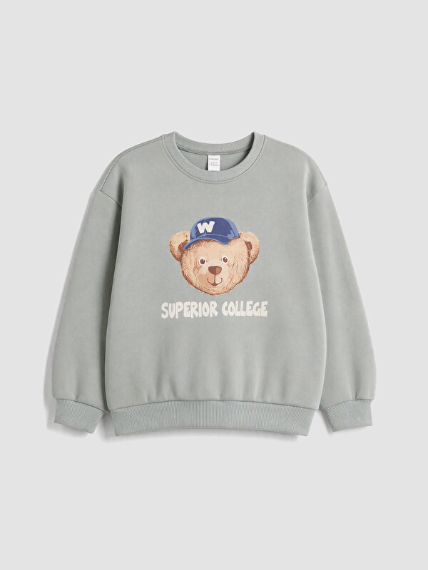 LCW Kids Ayıcık Baskılı Erkek Çocuk Sweatshirt