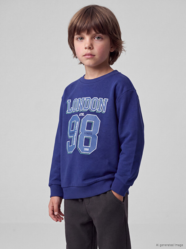 LCW Kids Bluzë sportive me stampim London për djem