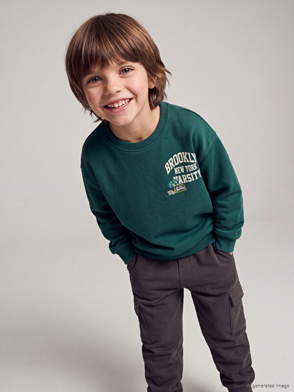 LCW Kids Baskılı Erkek Çocuk Sweatshirt