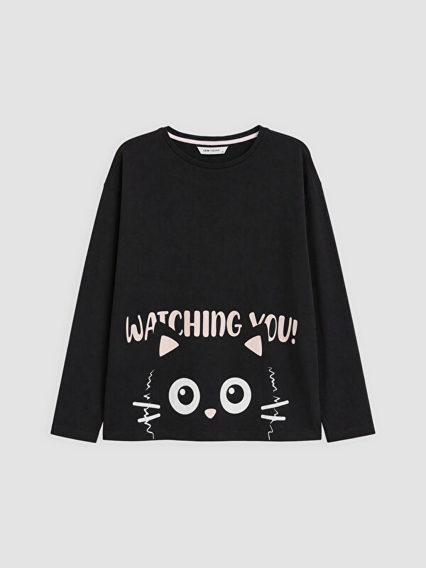 LCW Young Crew Neck Printed Women's Pyjamas Set