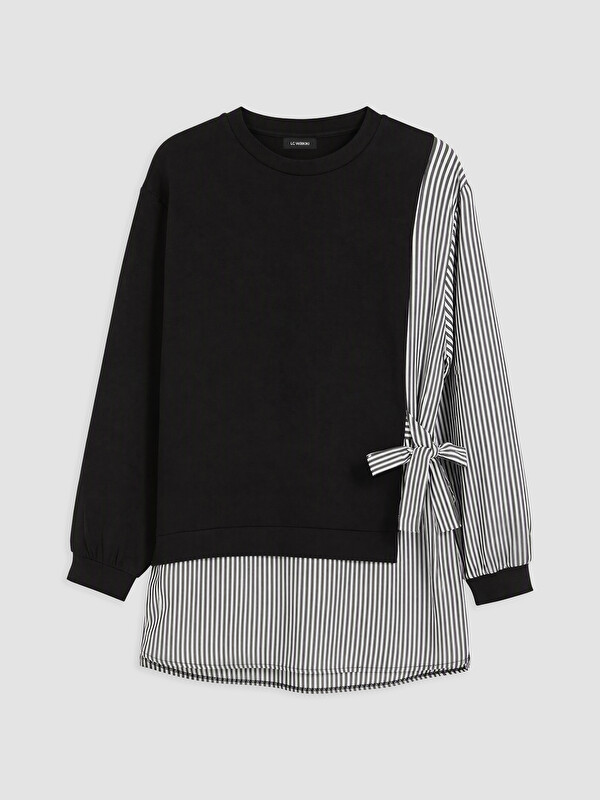 LC WAIKIKI Çizgili Kadın Sweatshirt Tunik