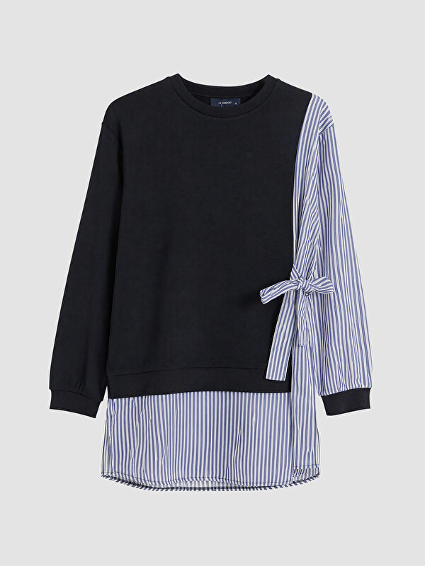 LC WAIKIKI Çizgili Kadın Sweatshirt Tunik