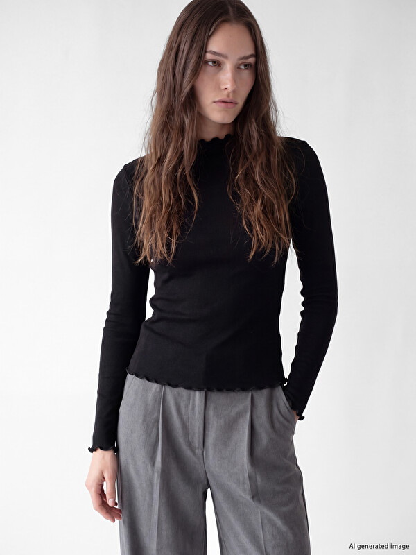 LCW Modest Frilled Mock Neck Women's Body