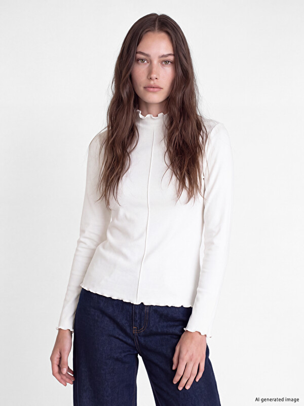 LCW Modest Frilled Mock Neck Women's Body