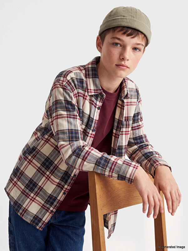 LCW Kids Plaid Gabardine Boys' Shirt