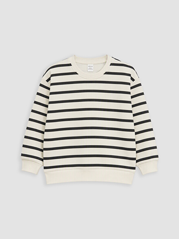 LCW Kids Çizgili Erkek Çocuk Kalın Sweatshirt