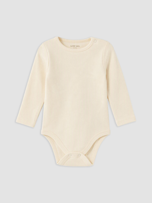 LCW baby Bisiklet Yaka Kız Bebek Çıtçıtlı Body