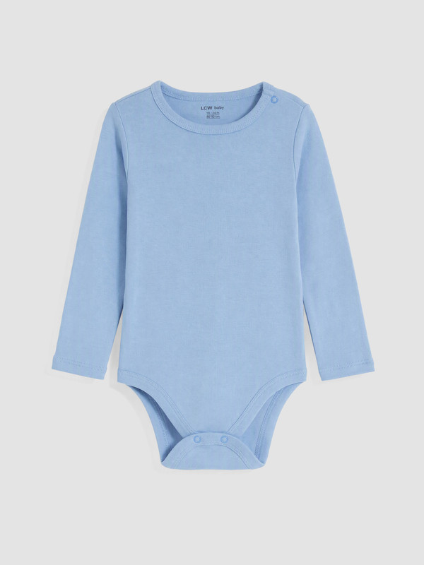 LCW baby Bisiklet Yaka Erkek Bebek Çıtçıtlı Body