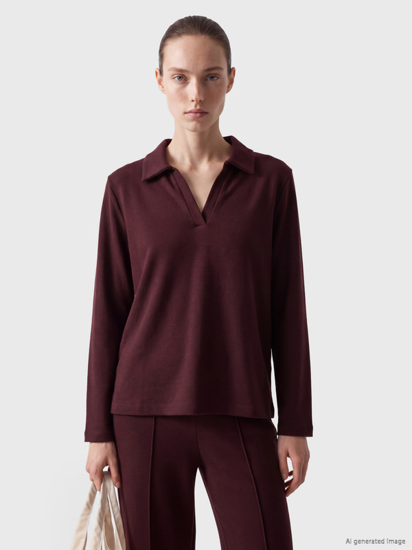 LCW Comfort Polo Collar Women's Sweatshirt