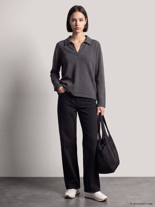 LCW Comfort Polo Collar Women's Sweatshirt