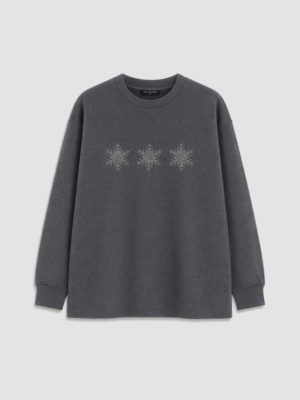 LCW Comfort Nakışlı Kalın Sweatshirt