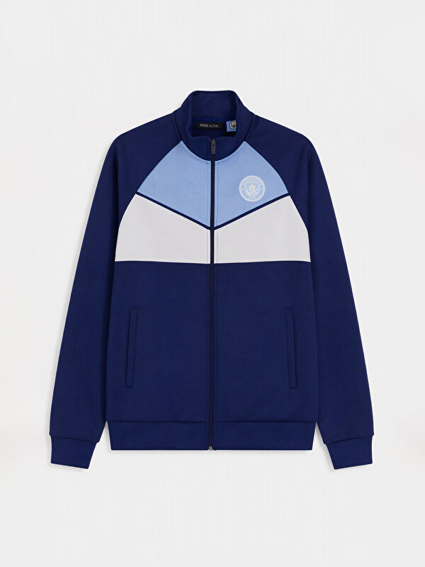 XSIDE ACTIVE Manchester City Baskılı Erkek Fermuarlı Sweatshirt