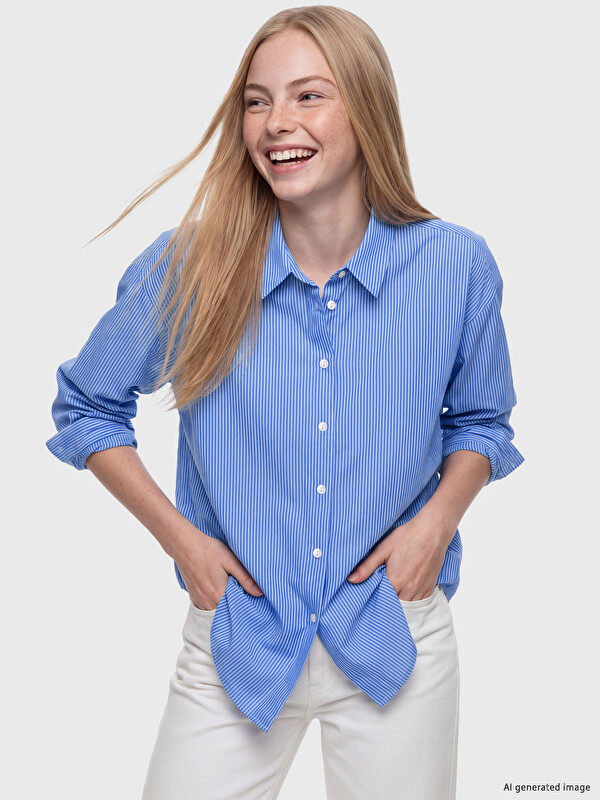 XSIDE Striped Oversize Poplin Women's Shirt