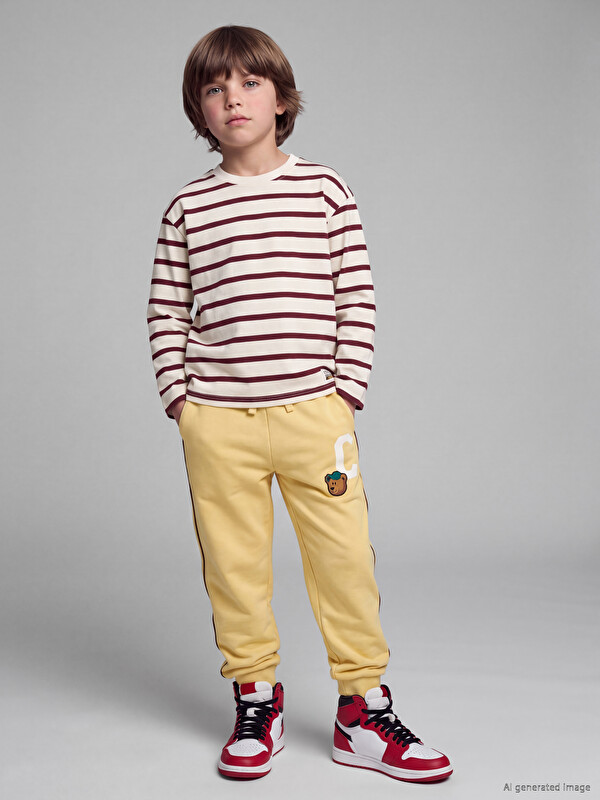 LCW Kids Tiskane dječje trenirke jogger kroja