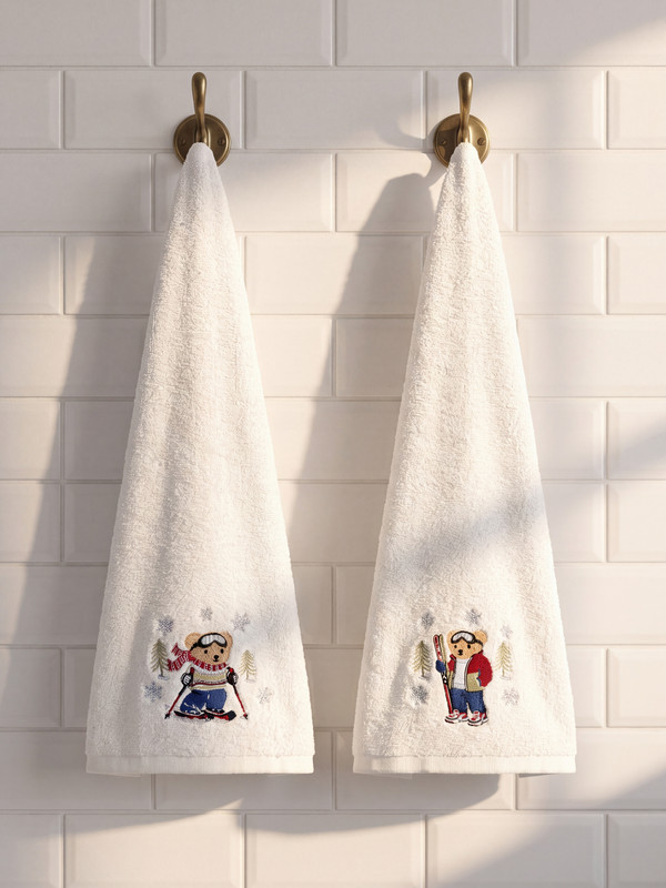 LCW HOME 2 Pack Embroidered Cotton Hand Towel 30x50 cm