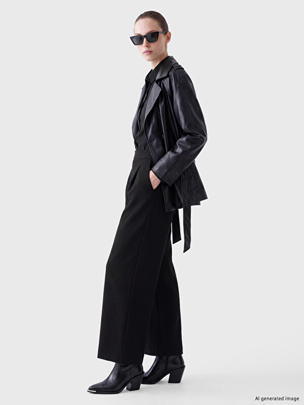 LCW Comfort Elastic Waist Women's Pleated Trousers
