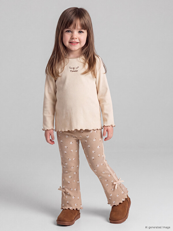 LCW baby Leggins me motive me këmbë të zgjeruar për foshnja vajza