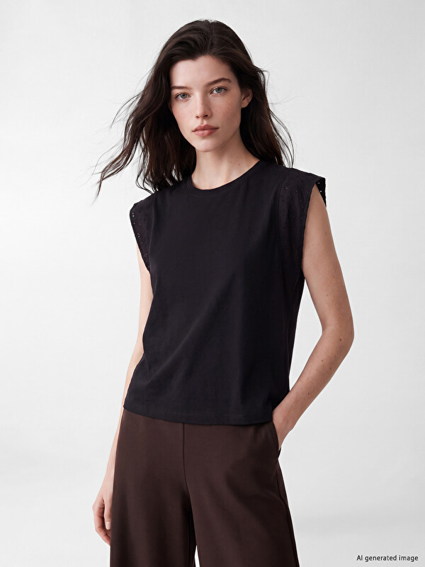 LCW Comfort Woman Black Blouse
