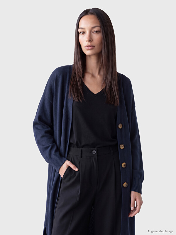 LCW EVERYDAY V Neck Women's Knitwear Cardigan