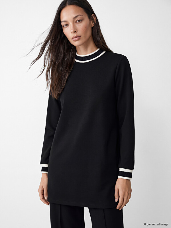 LCW EVERYDAY Strip Detailed Soft Touch Women's Sweatshirt Tunic