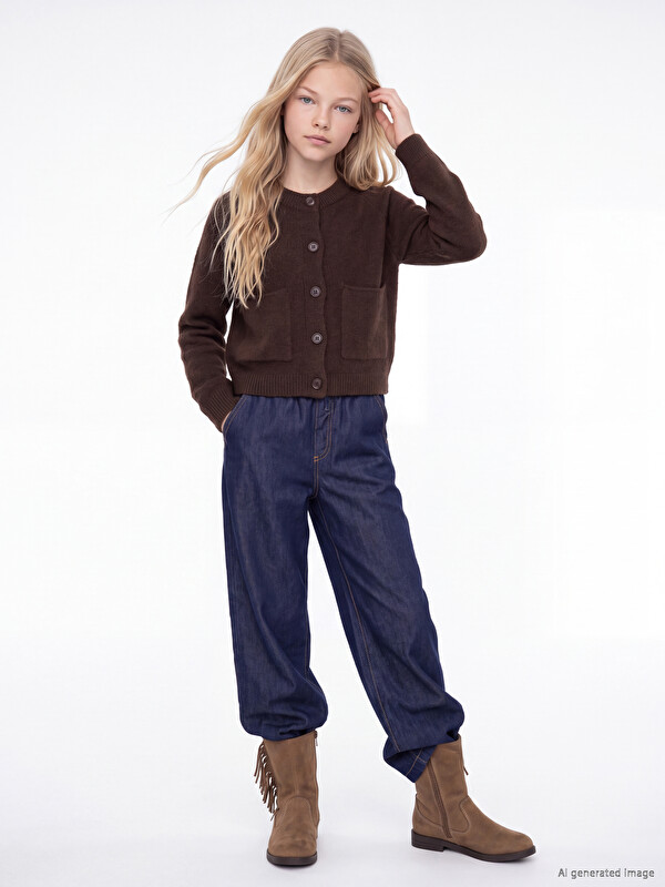 LCW Kids Wideleg Kız Çocuk Jean Pantolon