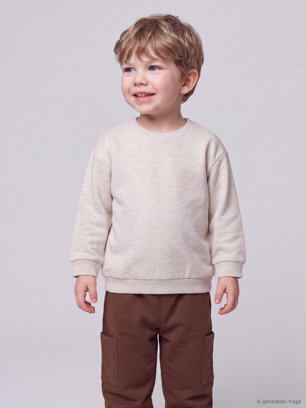 LCW baby Bisiklet Yaka Erkek Bebek Sweatshirt